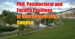 Umeå University in Sweden invites application for vacant (25) PhD, Postdoc and Faculty Positions