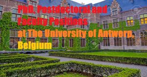 phd vacancies university of antwerp