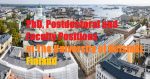 Helsinki University in Finland invites applications for vacant (12) PhD, Postdoctoral and Academic Positions