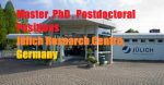 Jülich Research Centre in Germany invites application for vacant (88) Master, PhD and Postdoctoral Scholarships