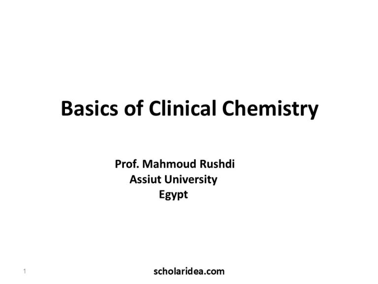 basics of clinical chemistry